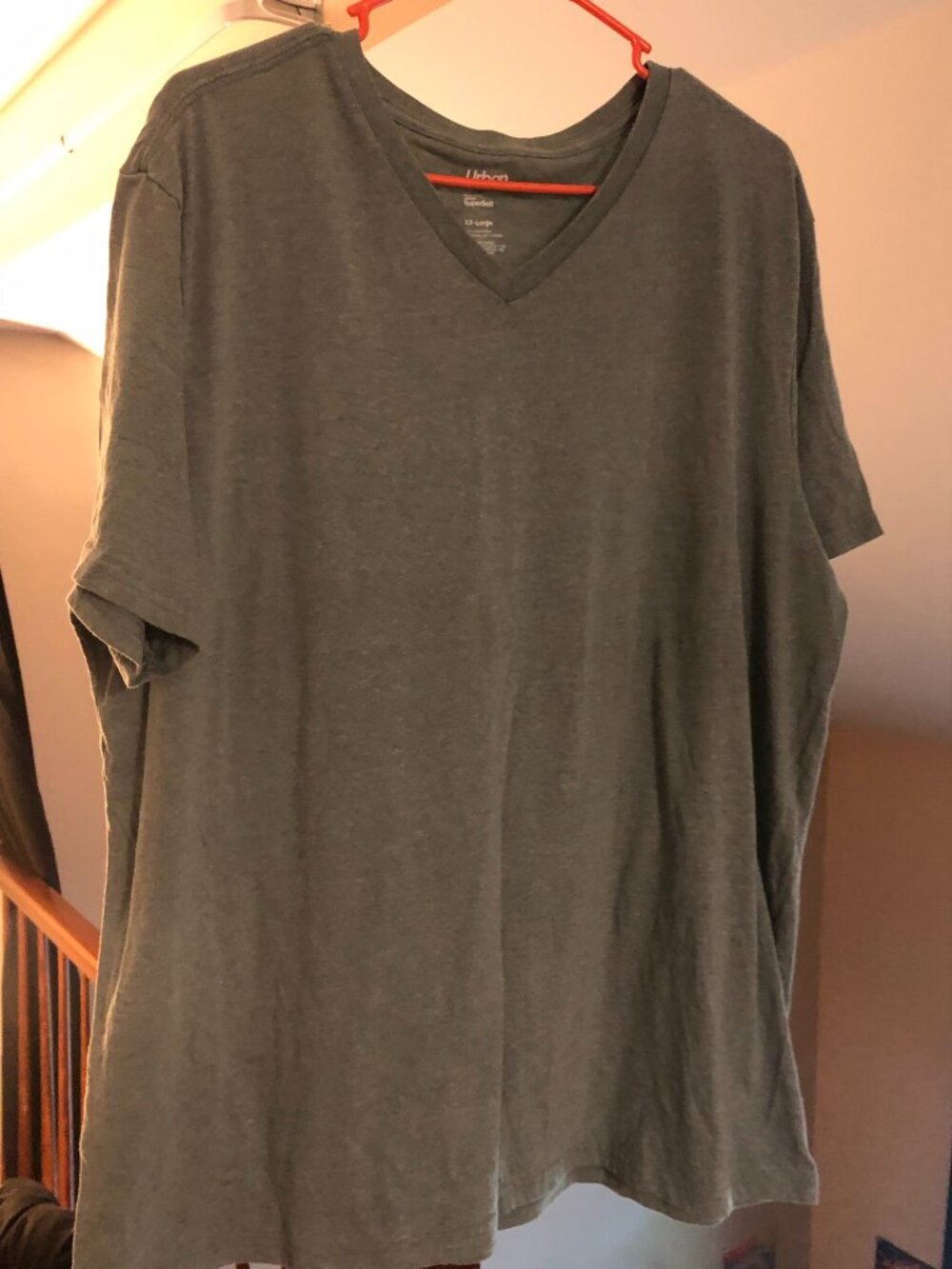 2XL, Urban Pipeline, Light Gray, Short Sleeve V-Neck Shirt; Good Condition